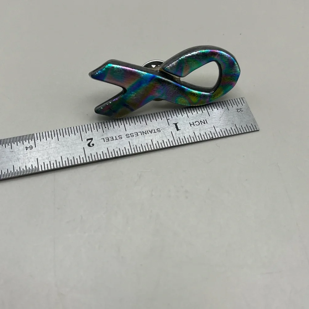 Colorful Ribbon Handmade Dichroic Brooch